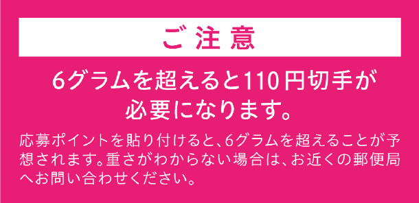 6グラムを超えると110円切手が必要になります。